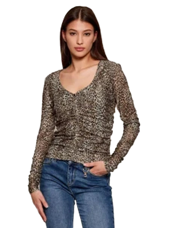LIU JO T-SHIRT MODA M/L MICRO NATUR.LEOPARD
