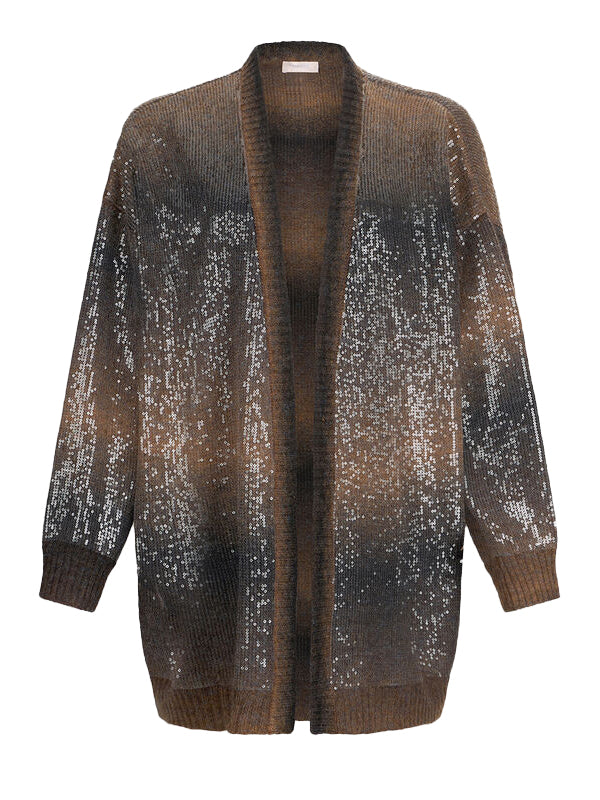 LIU JO MAGLIA APERTA M/L BLUE SHADED