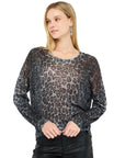 LIU JO MAGLIA CHIUSA M/L GRAY ANIMALIER LUX