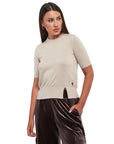 LIU JO MAGLIA CHIUSA BEIGE SCURO