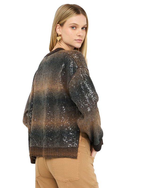 LIU JO MAGLIA CHIUSA M/L BRONW SHADED