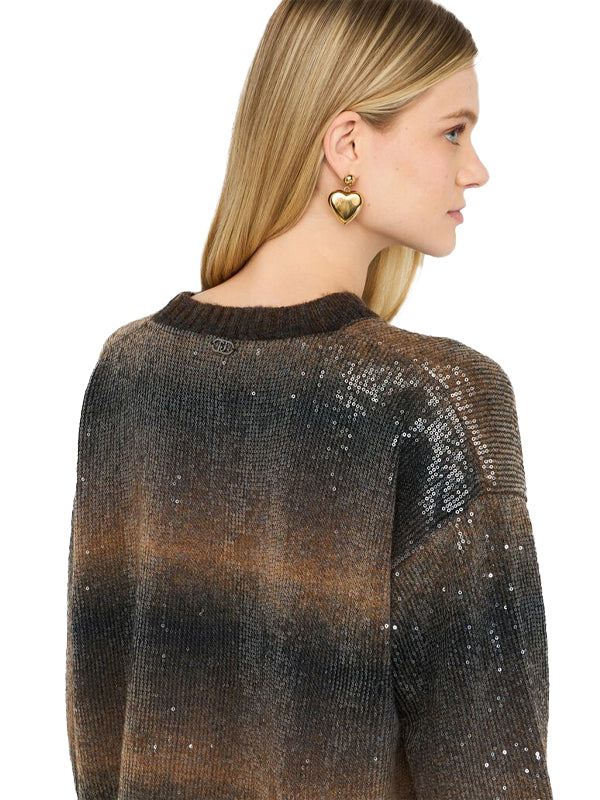 LIU JO MAGLIA CHIUSA M/L BRONW SHADED