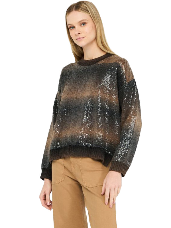 LIU JO MAGLIA CHIUSA M/L BRONW SHADED