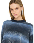 LIU JO MAGLIA CHIUSA M/L BLUE SHADED