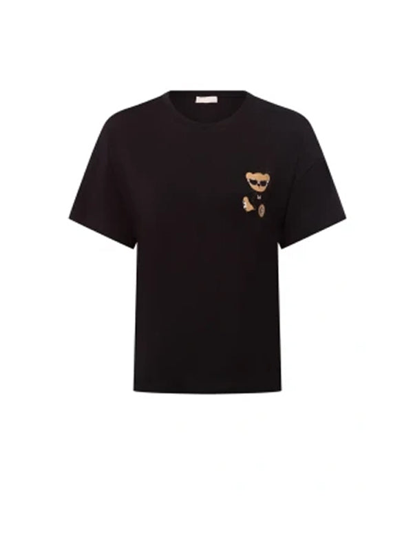 LIU JO ECS T-SHIRT MODA NERO/BEAR