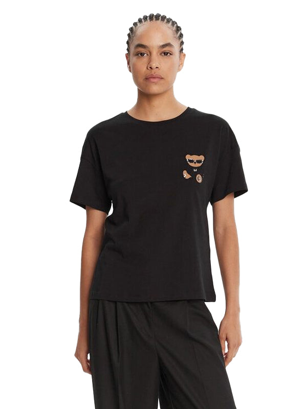 LIU JO ECS T-SHIRT MODA NERO/BEAR
