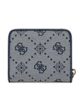GUESS NEDA SLG SMALL ZIP AROUND NAVY/LOGO