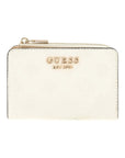 GUESS PHOEBE SLG ZIP ARND CARD CASE OFF WHITE LOGO
