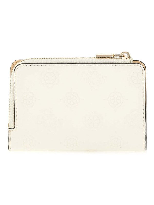 GUESS PHOEBE SLG ZIP ARND CARD CASE OFF WHITE LOGO