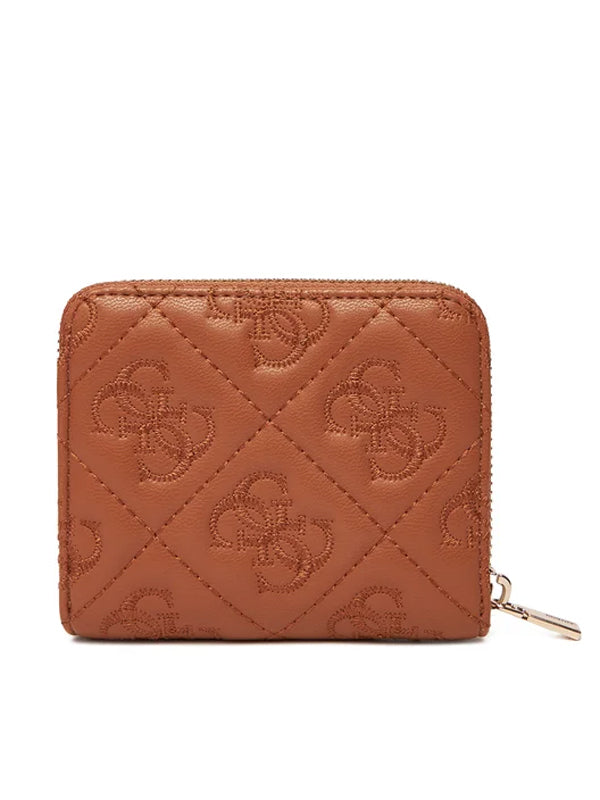 GUESS ADELASIA SLG SMALL ZIP AROUND CARAMEL