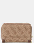 GUESS LINDSEY SLG MED DOUBLE ZIP LATTE LOGO