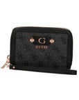 GUESS LINDSEY SLG MED DOUBLE ZIP COAL LOGO