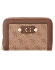 GUESS LINDSEY SLG MED DOUBLE ZIP LATTE LOGO