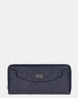 GUESS ANTONIA SLG LARGE ZIP AROUND MIDNIGHT