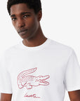 LACOSTE CREWNECK T-SHIRTS MALE AD BLANC/BORDEAUX
