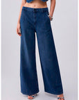 LIU JO PANT.FLARE STRASS REG.W.DEN.BLUE STARRY WAS