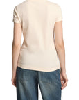 GUESS CN SS LOGO LACE TEE COSMIC VANILLA