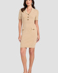 GUESS SS FELICITY SWTR DRESS FOAMY TAUPE