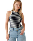 GUESS CAMILLA STRIPED TANK TOP BLUE AND OFF WHITE