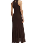 GUESS SL SERAFINA MESH LONG DRESS REGAL BROWN
