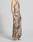 GUESS SL SERAFINA MESH LONG DRESS WILD ESCAPE PRINT