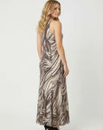 GUESS SL SERAFINA MESH LONG DRESS WILD ESCAPE PRINT