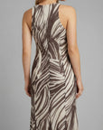 GUESS SL SERAFINA MESH LONG DRESS WILD ESCAPE PRINT