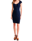 GUESS SS MICHELLE SWTR DRESS BLACKENED BLUE