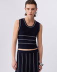 LIU JO MAGLIA CHIUSA S M NIGHT BLUE BCO LANA