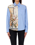 LIUJO CAMICIA TS M/L BLU STR/BLOOM.SMALL