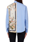 LIUJO CAMICIA TS M/L BLU STR/BLOOM.SMALL