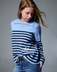 LIU JO SWEATER DUSK BLUE/NUIT NOIR