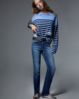 LIU JO SWEATER DUSK BLUE/NUIT NOIR