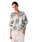 LIU JO SWEATER GRAY ROSE PRINT