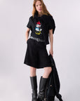 LIU JO T-SHIRT NERO MISS MOUSE COL