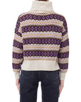LIU JO MAGLIA CHIUSA VIOLET JACQUARD