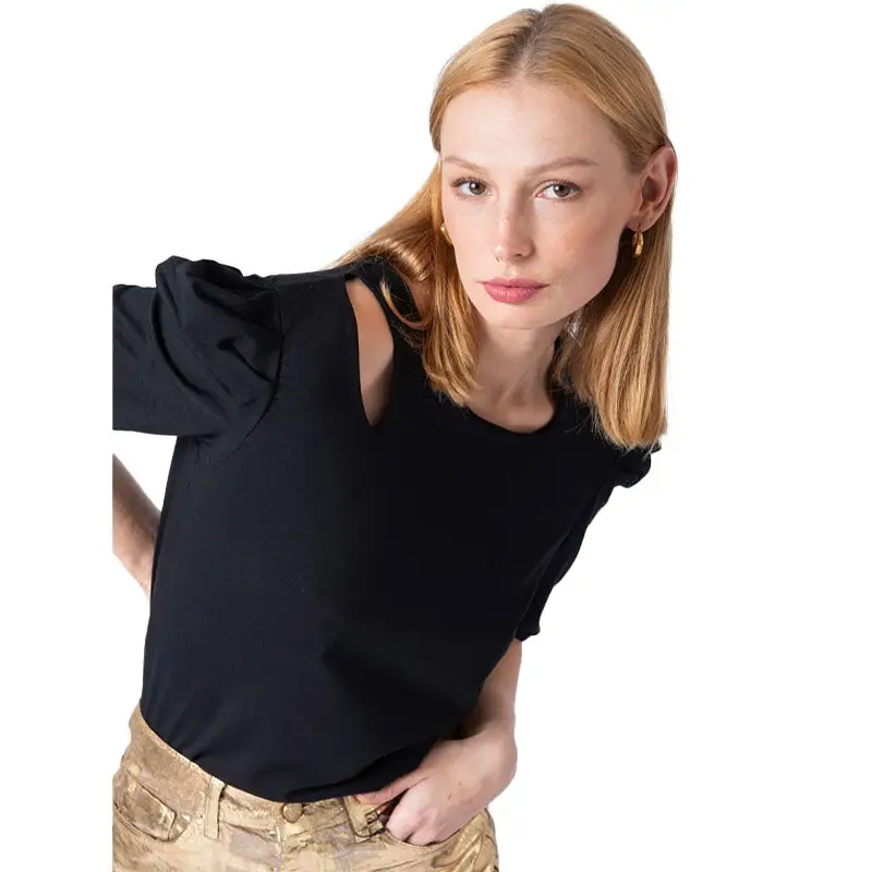 ANIMOSA CAMISETA CUT OUT GUEPARDA NEGRA