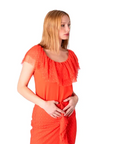 ANIMOSA CAMISETA PLUMETI VOLANTE MANDARINA