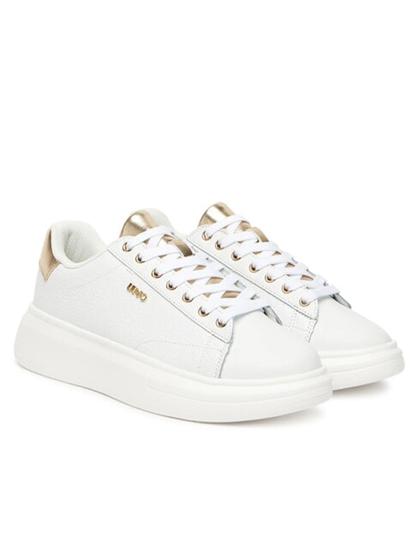 LIU JO BABOL 01 SNAKER TUMBLED LEATHER META WHITE