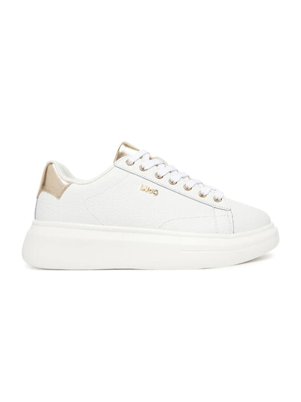 LIU JO BABOL 01 SNAKER TUMBLED LEATHER META WHITE