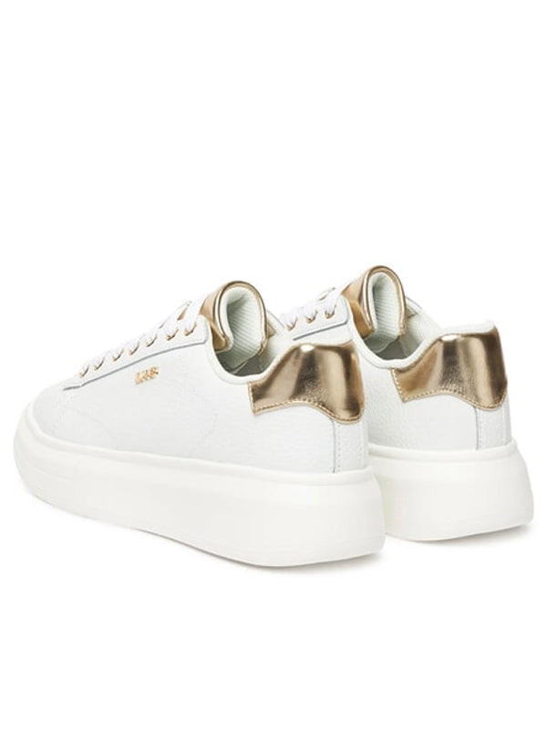 LIU JO BABOL 01 SNAKER TUMBLED LEATHER META WHITE