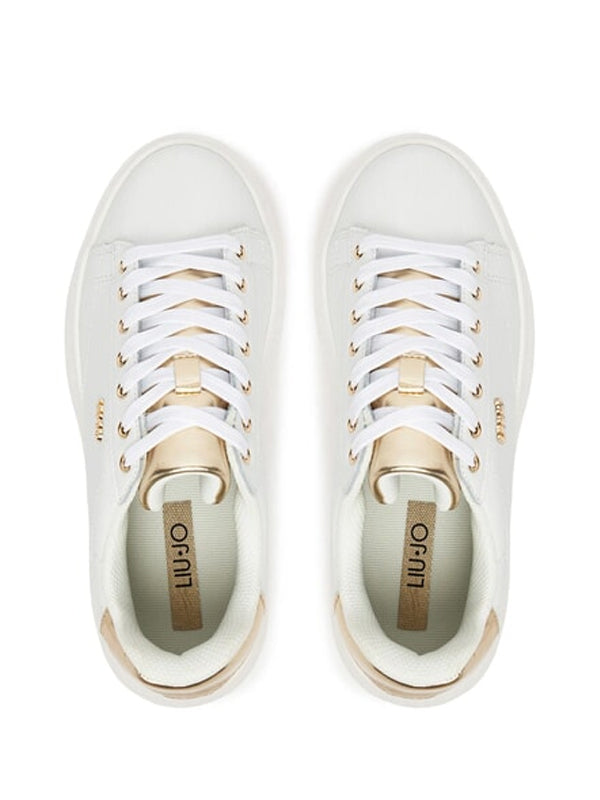 LIU JO BABOL 01 SNAKER TUMBLED LEATHER META WHITE