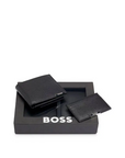 BOSS SET DE PIEL CARTERA Y TARJETERO NEGRO - TALLA ÚNICA