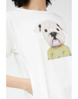 COMPAÑIA FANTASTICA CAMISETA PRINT PERRO BLANCA