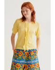 COMPAÑIA FANTASTICA CARDIGAN PUNTO FLORAL AMARILLO