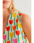 COMPANIA FANTASTICA CHALECO CON ESTAMPADO TULIPA