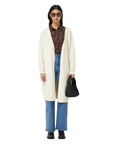 COMPAÑÍA FANTÁSTICA CHAQUETA MIDI DE PUNTO BLANCA