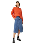 COMPAÑÍA FANTÁSTICA FALDA MIDI VAQUERA AZUL
