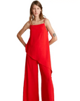 COMPAÑÍA FANTASTICA TOP ASIMÉTRICO TIRANTES ROJO