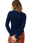 COMPAÑÍA FANTÁSTICA TOP CON CUELLO PERKINS AZUL M